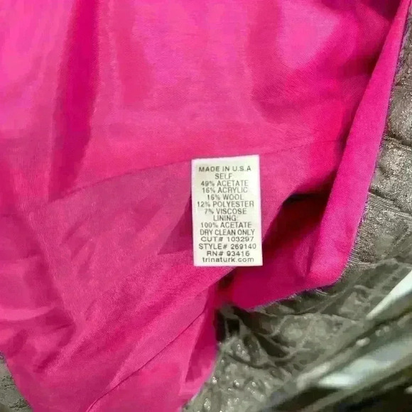 Trina Turk silver jacket Sz 2 - Picture 2 of 3